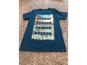 Unvibe Boys Large Teal Venice Beach Graphic T-Shirt Casual Fit